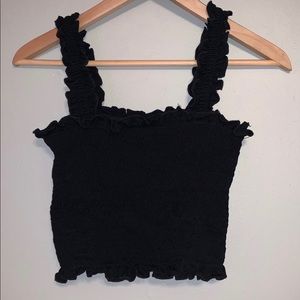 Frill Trim Shirred Top